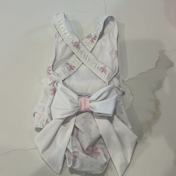 Sal and Pimenta Pink Bow Swimsuit 2T - Picture 2 of 3